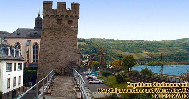 Begehbare Stadtmauer vor dem Hospitalgassenturm. Bild 01  Wilhelm Hermann, 01-05-99